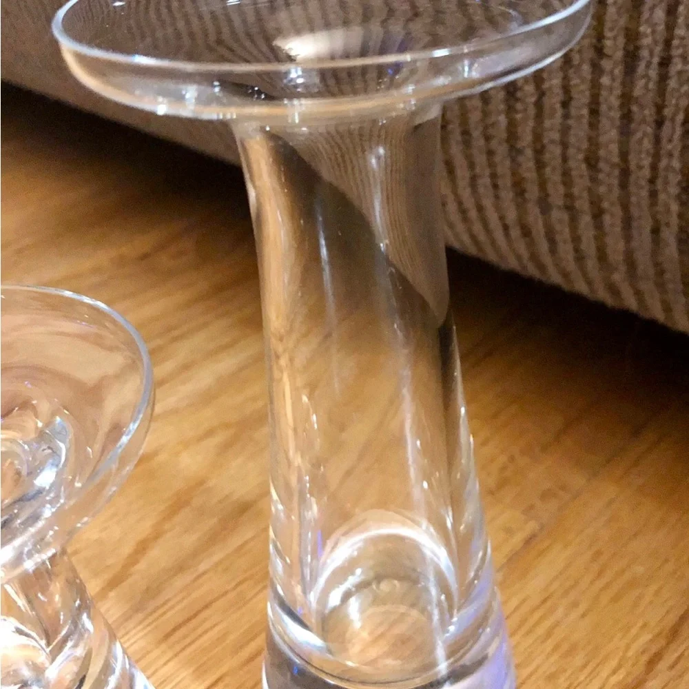 Lenox Fine Crystal Rhythm Taper Or Pillar Candlesticks Set of 2